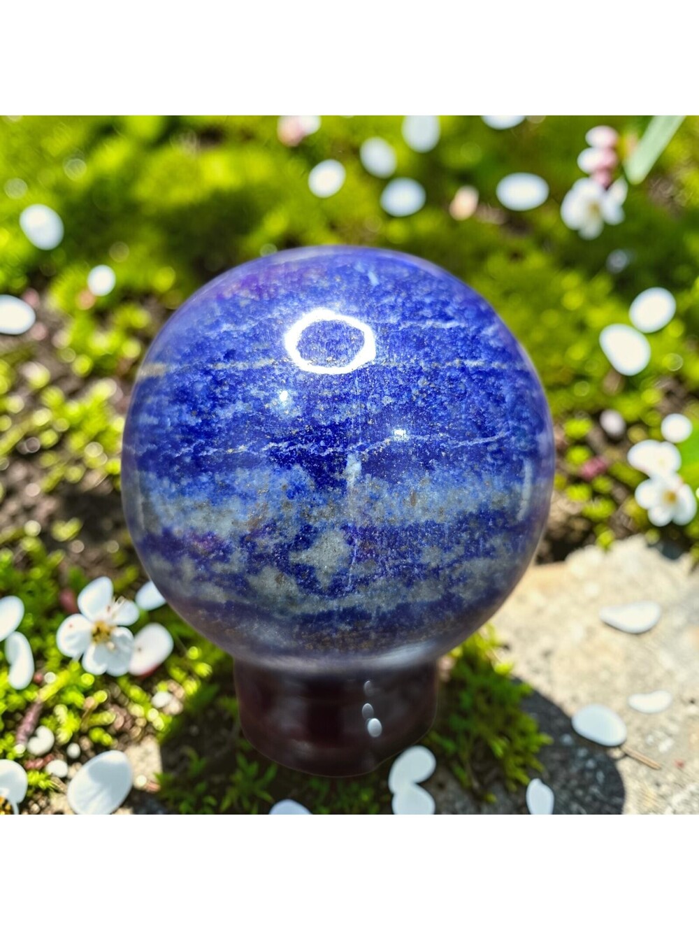 A083. Lapis Lazuli Natural Crystal 69mm Sphere Orb